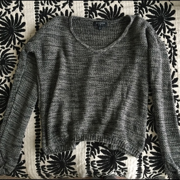 Urban Outfitters Sweaters - Urban Outfitters Grey/Black cropped Sweater